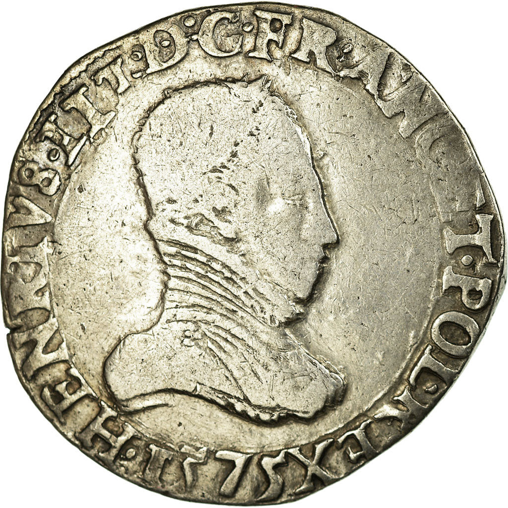 Moneta, Francia, Teston, 1575, Nantes, MB, Argento, Duplessy:1126A