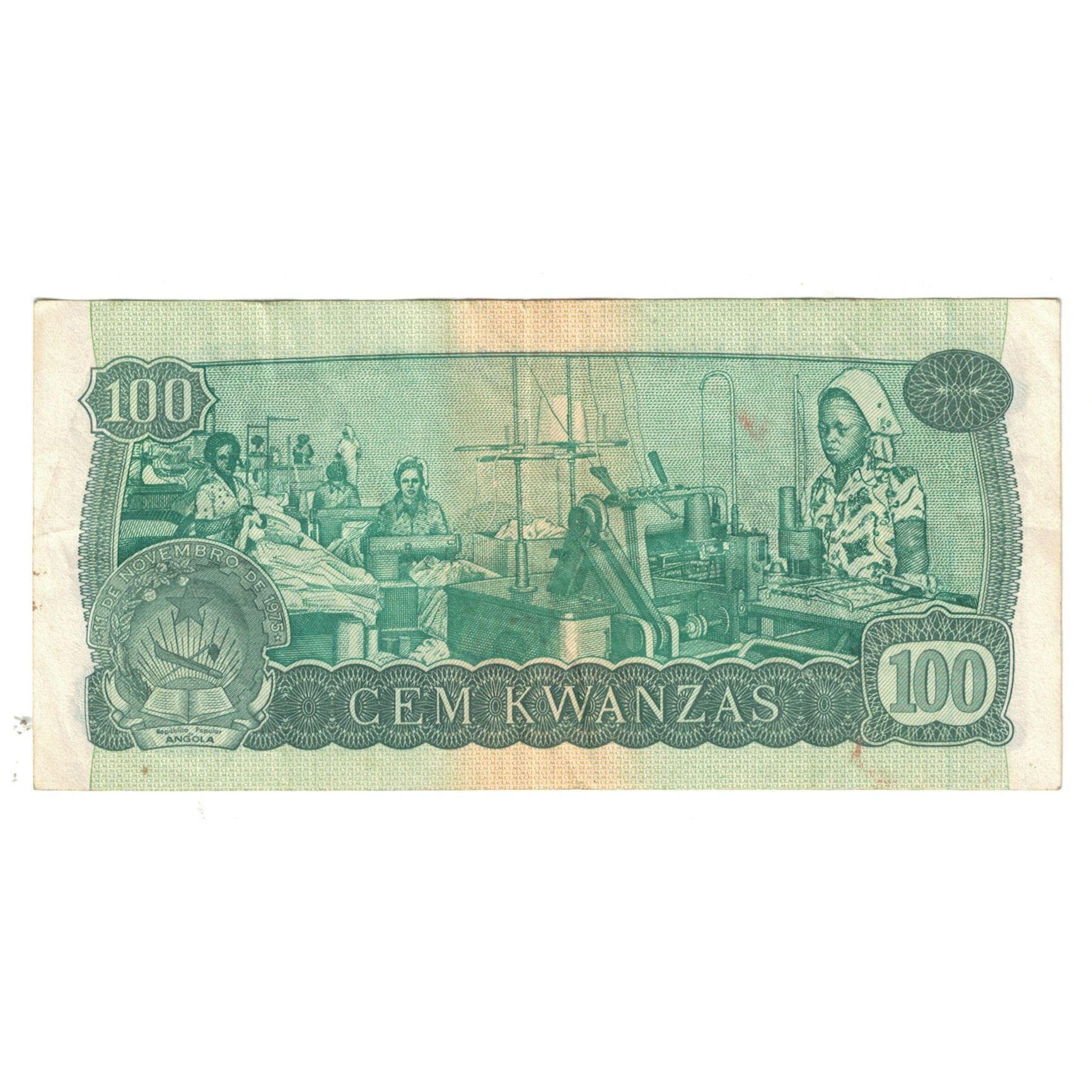 Banknote, Angola, 100 Kwanzas, 1976, 1976-11-11, KM:115a, EF(40-45)