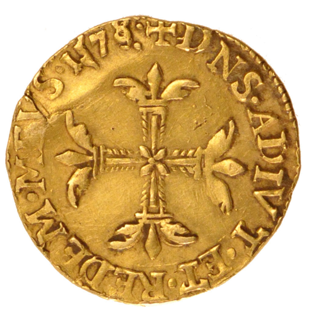 FRANCE, Ecu d'or, 1578, Trévoux, EF(40-45), Gold, 3.29