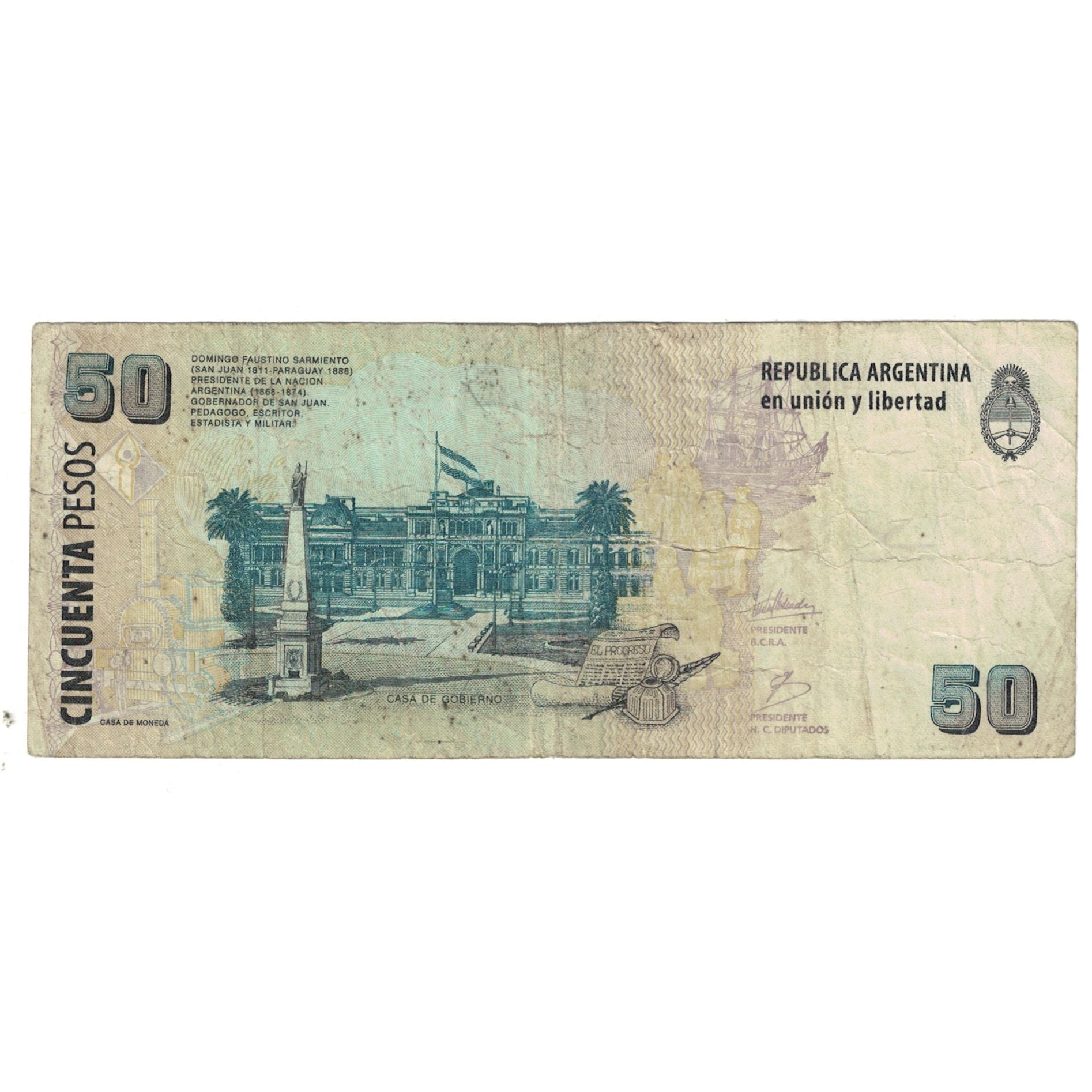 Billete, 50 Pesos, 1999, Argentina, KM:350, BC