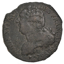 FRANCE, 2 Sols, 1793, Strasbourg, F(12-15), Bronze, Gadoury #24, 16.45