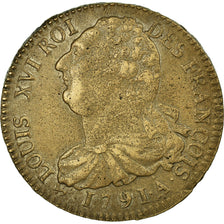 Moneta, Francia, 2 sols françois, 2 Sols, 1791, Paris, BB, Bronzo, Gadoury:25