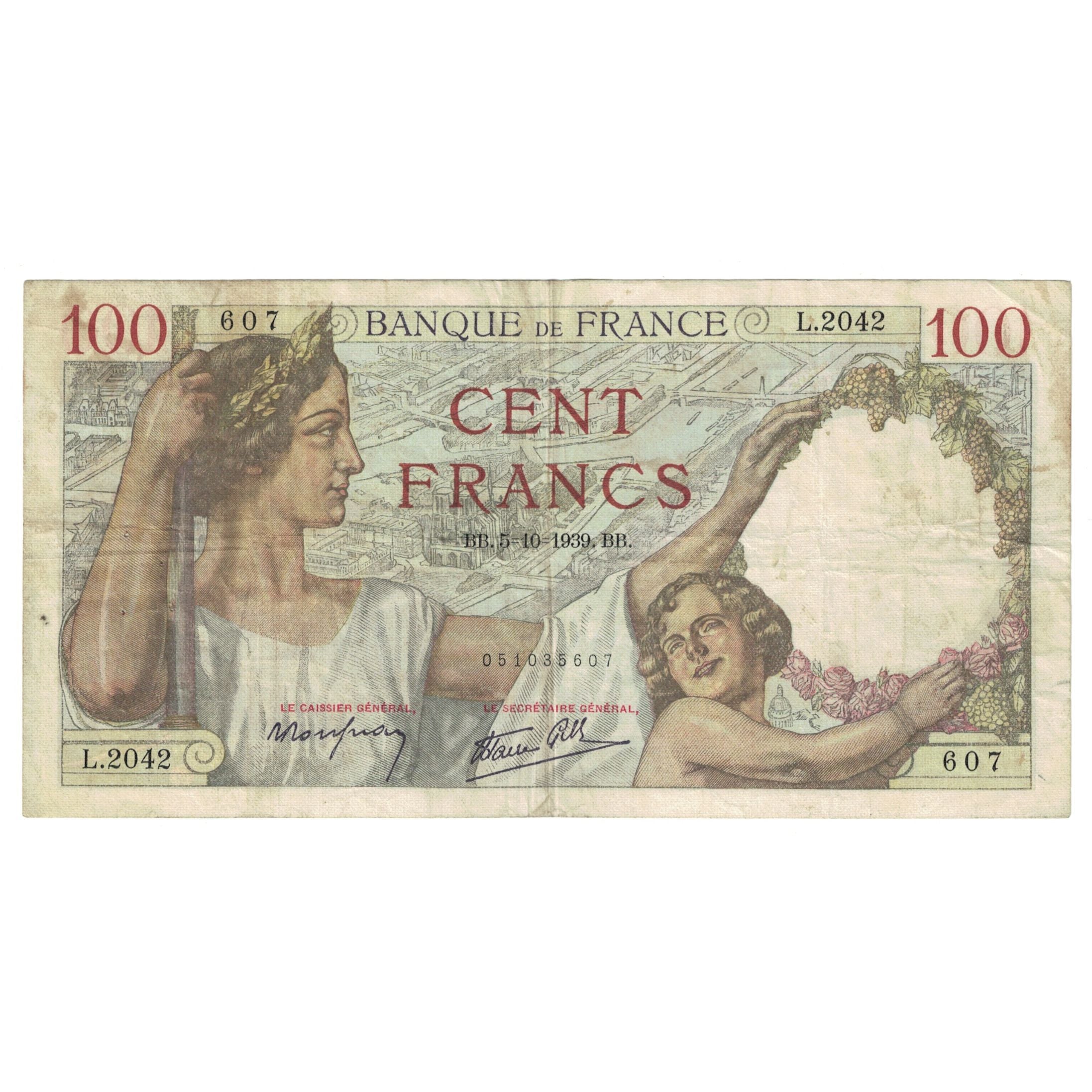 Frankreich, 100 Francs, Sully, 1939, L.2042, S, Fayette:26.09, KM:94