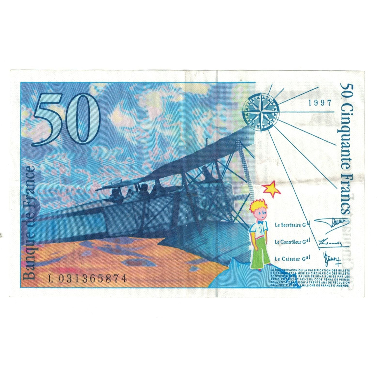 Francia, 50 Francs, St Exupéry, 1997, L031365874, BB, Fayette:73.04, KM:157Ad