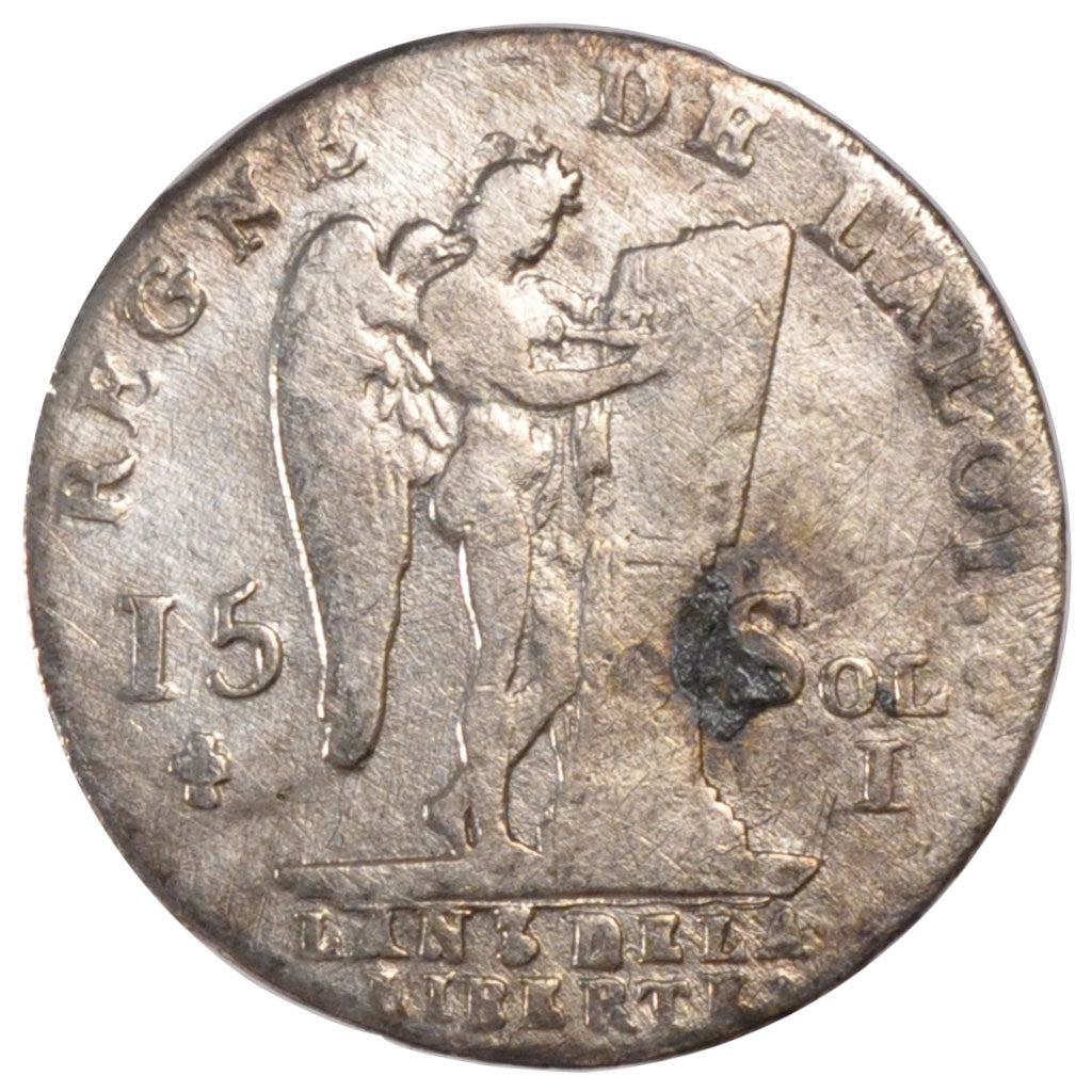 FRANCE, 15 sols françois, 15 Sols, 1/8 ECU, 1791, Limoges, KM #604.5, F(12-15), 