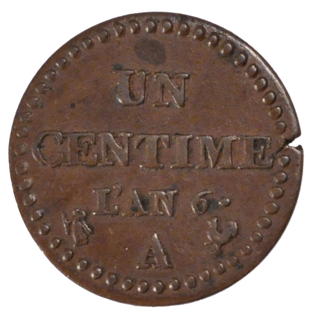 FRANCE, Dupré, Centime, 1797, Paris, KM #646, EF(40-45), Bronze, 18, Gadoury #76