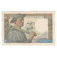 France, 10 Francs, Mineur, 1942, S.9, EF(40-45), Fayette:8.4, KM:99d