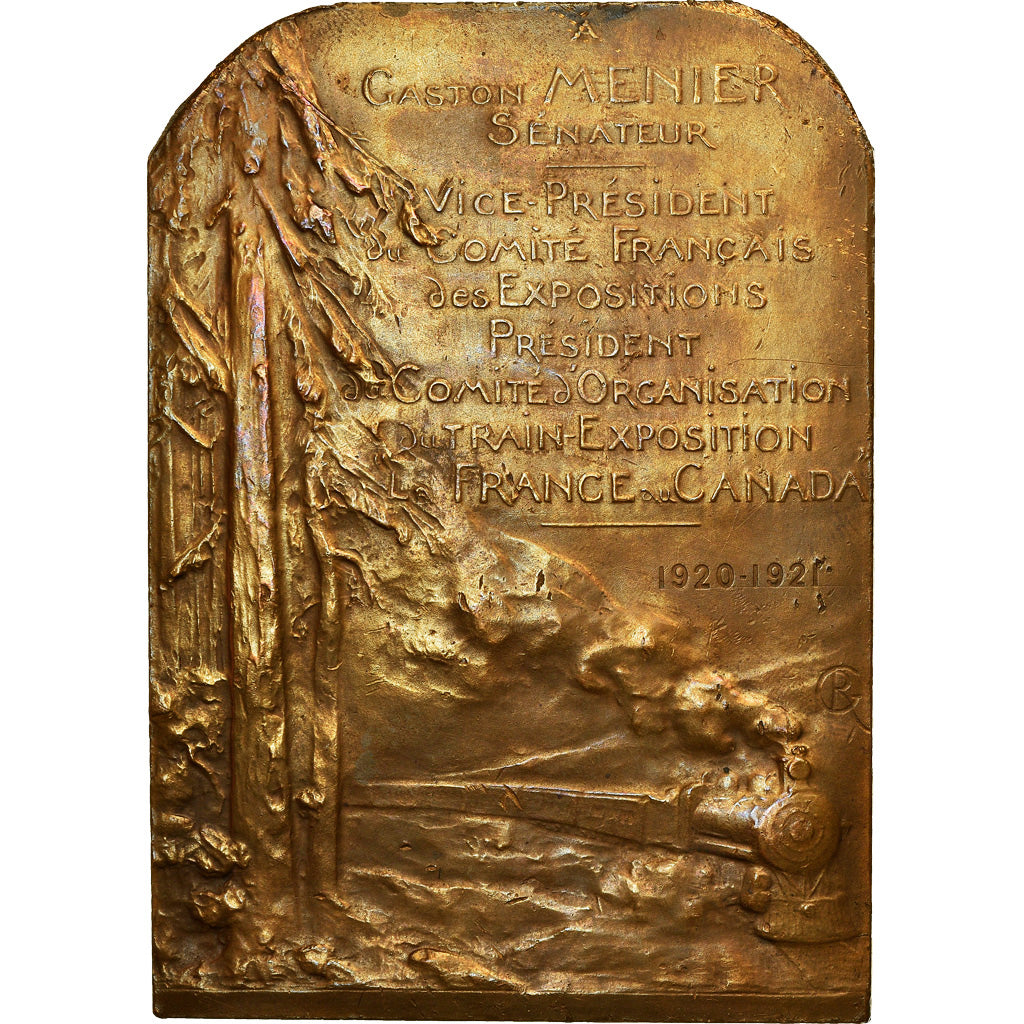France, Médaille, Gaston Menier, Train Exposition, La France au Canada, 1921