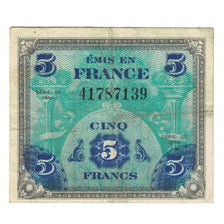 Francia, 5 Francs, Flag/France, 1944, 41787139, MBC, Fayette:VF17.3, KM:115a