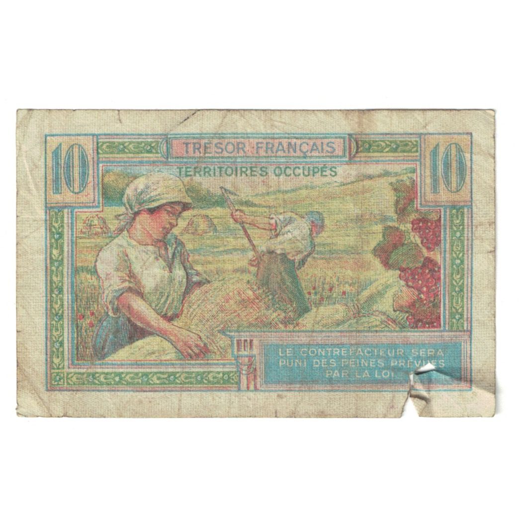 Francia, 10 Francs, 1947 French Treasury, 1947, A.02768768, B, Fayette:VF30.1