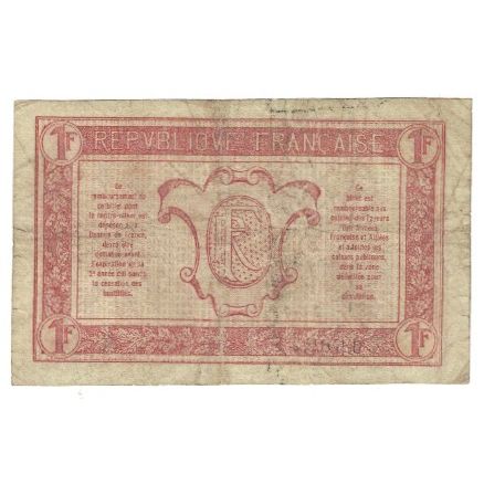 Frankrijk, 1 Franc, 1917-1919 Army Treasury, TB, Fayette:VF03.04, KM:M2