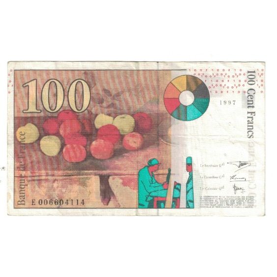Francia, 100 Francs, Cézanne, 1997, E 006604114, BB, Fayette:74.2, KM:158a