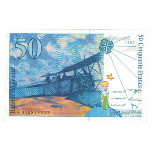 França, 50 Francs, St Exupéry, 1997, S 040828352, UNC(63), Fayette:73.04