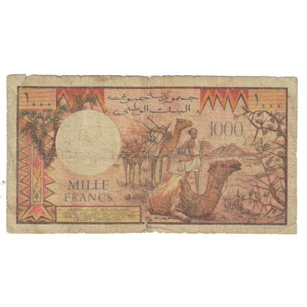 Banknote, Djibouti, 1000 Francs, KM:37c, F(12-15)