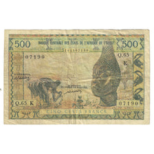 Banknote, West African States, 500 Francs, KM:702Kn, VF(20-25)