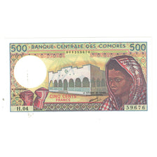 Geldschein, Komoren, 500 Francs, KM:10b, UNZ