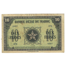 Banknote, Morocco, 10 Francs, 1943, 1943-08-01, KM:25a, VF(20-25)