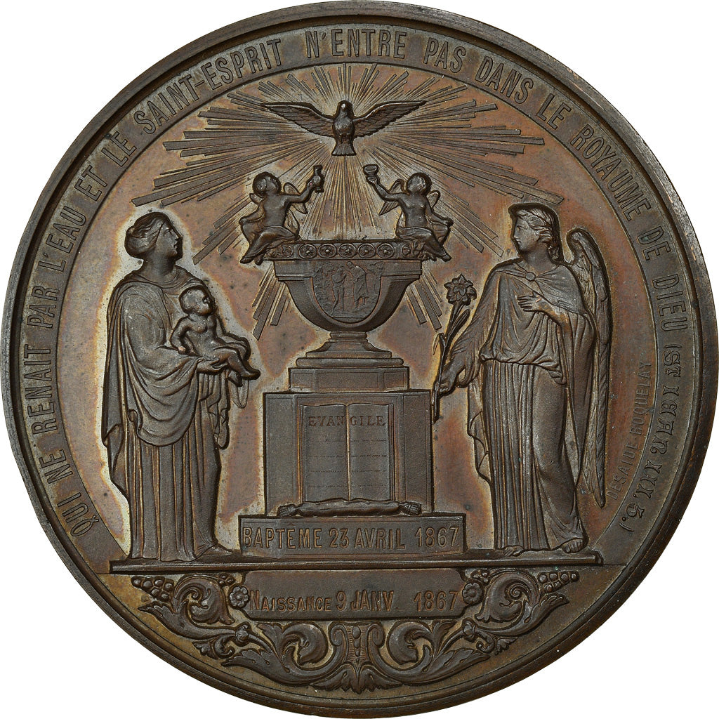 France, Medal, Baptème, Première Communion et Confirmation, Religions &