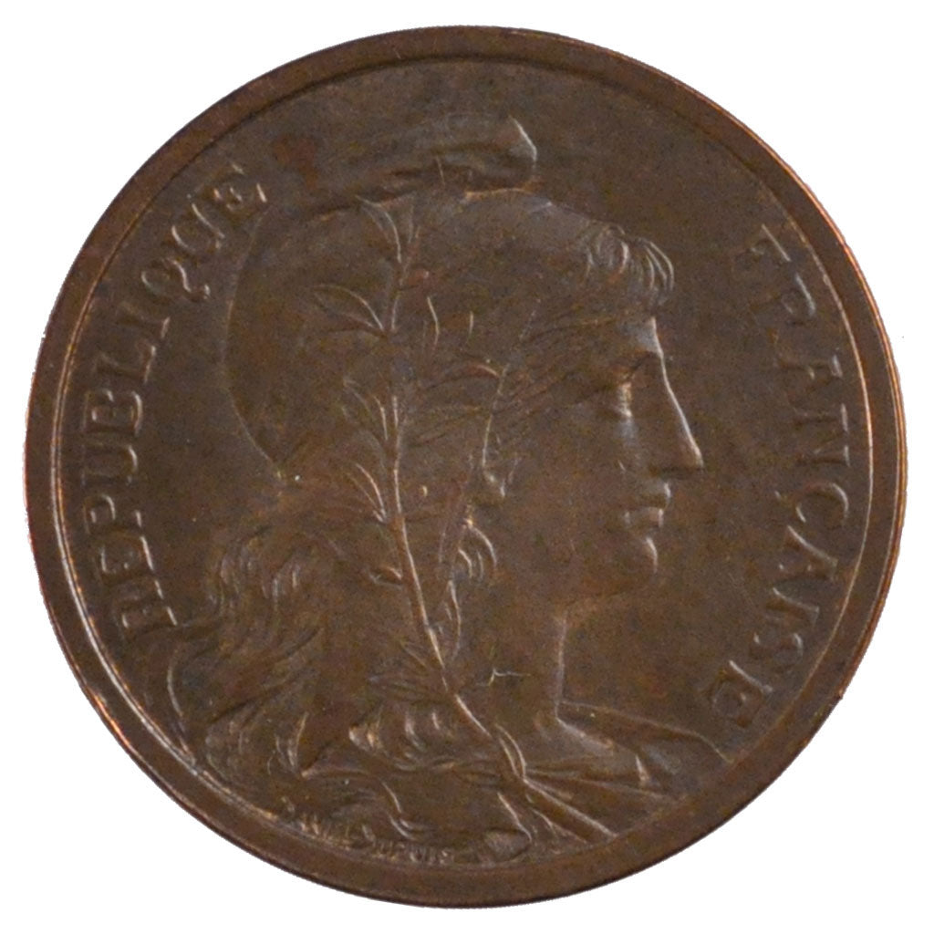 FRANCE, Dupuis, 2 Centimes, 1920, Paris, KM #841, AU(55-58), Bronze, 20.2,...