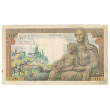 France, 1000 Francs, Déesse Déméter, 1942, S.1242 210, VF(20-25)
