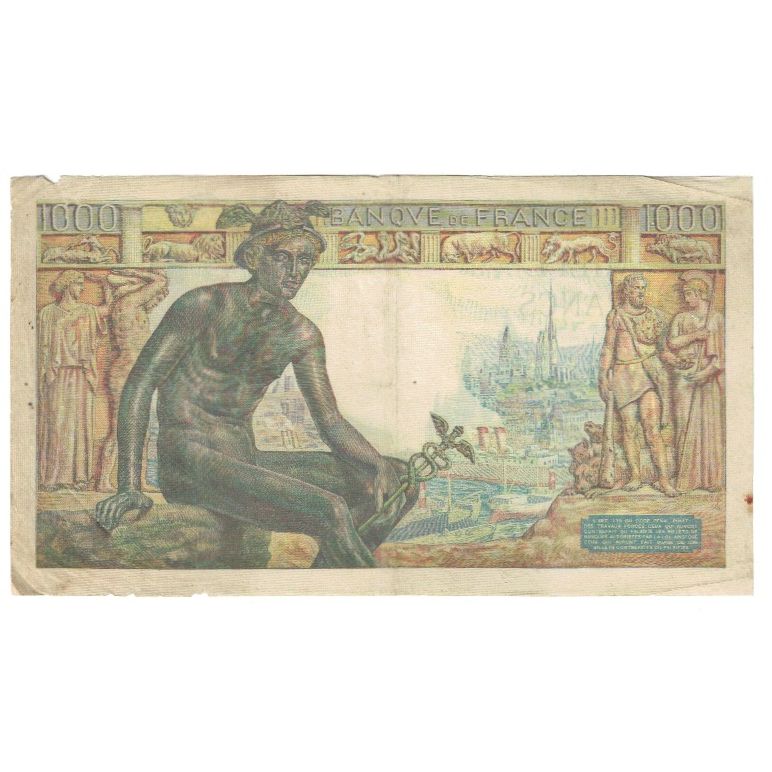 France, 1000 Francs, Déesse Déméter, 1942, S.1242 210, VF(20-25)