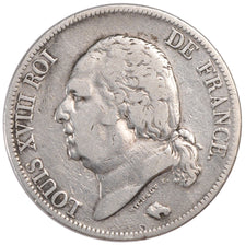 FRANCE, Louis XVIII, 5 Francs, 1821, Paris, KM #711.1, VF(20-25), Silver,...