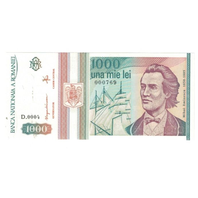 Geldschein, Rumänien, 1000 Lei, 1993, KM:102, UNZ