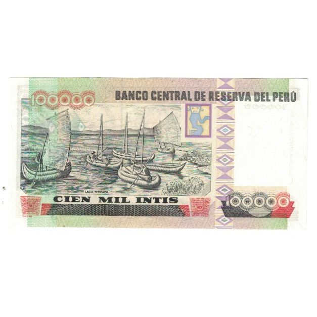 Banknote, Peru, 100,000 Intis, 1989, 1989-12-21, KM:145, UNC(65-70)