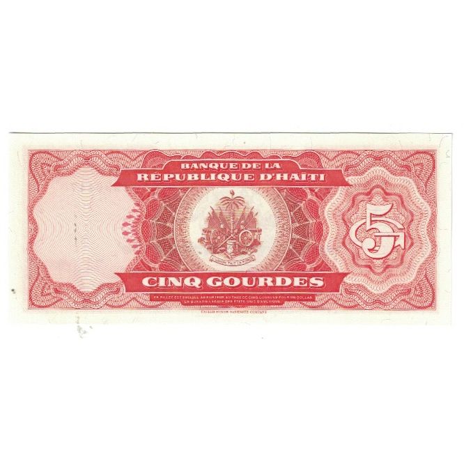 Banknote, Haiti, 5 Gourdes, 1987, KM:246a, UNC(65-70)