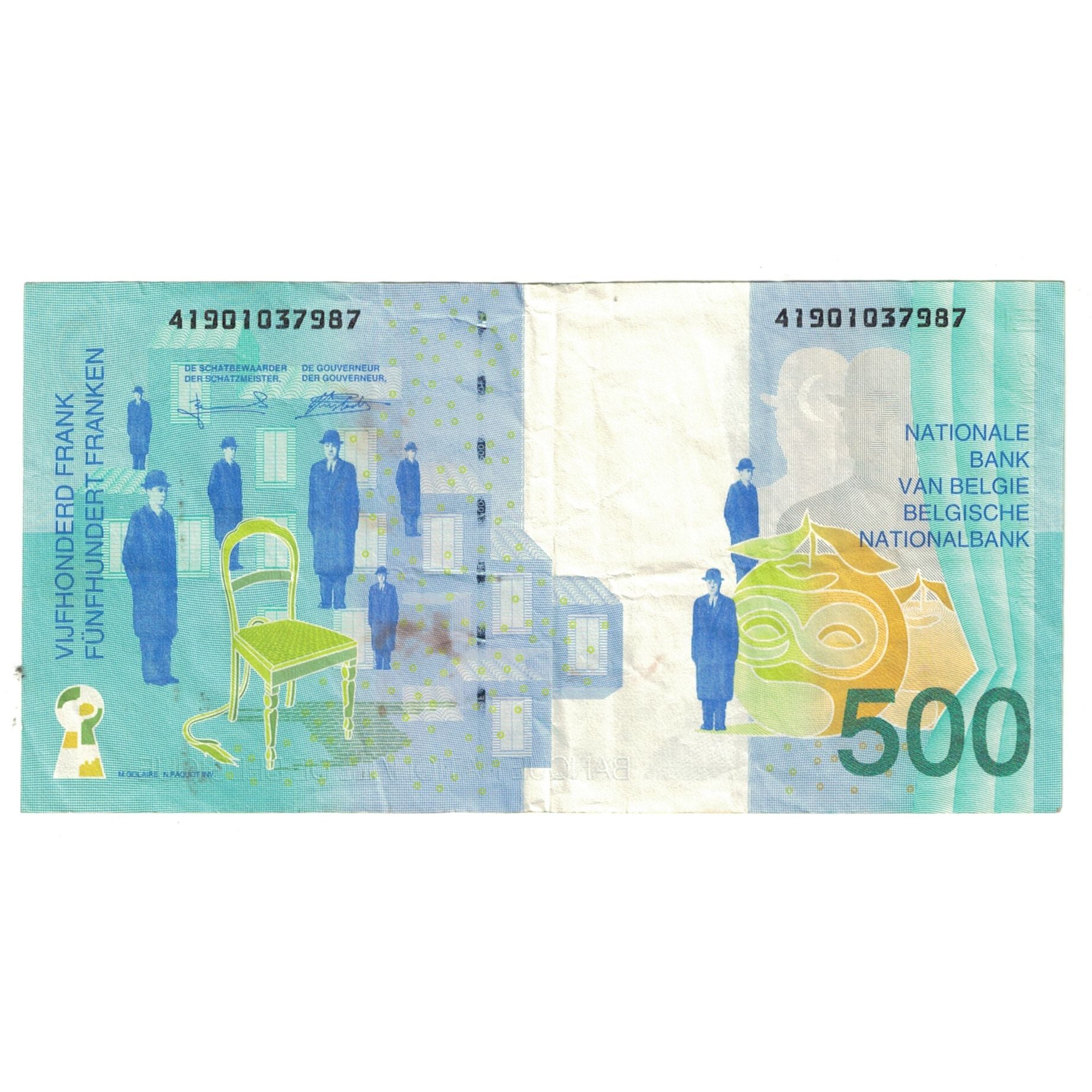 Geldschein, Belgien, 500 Francs, KM:149, SS