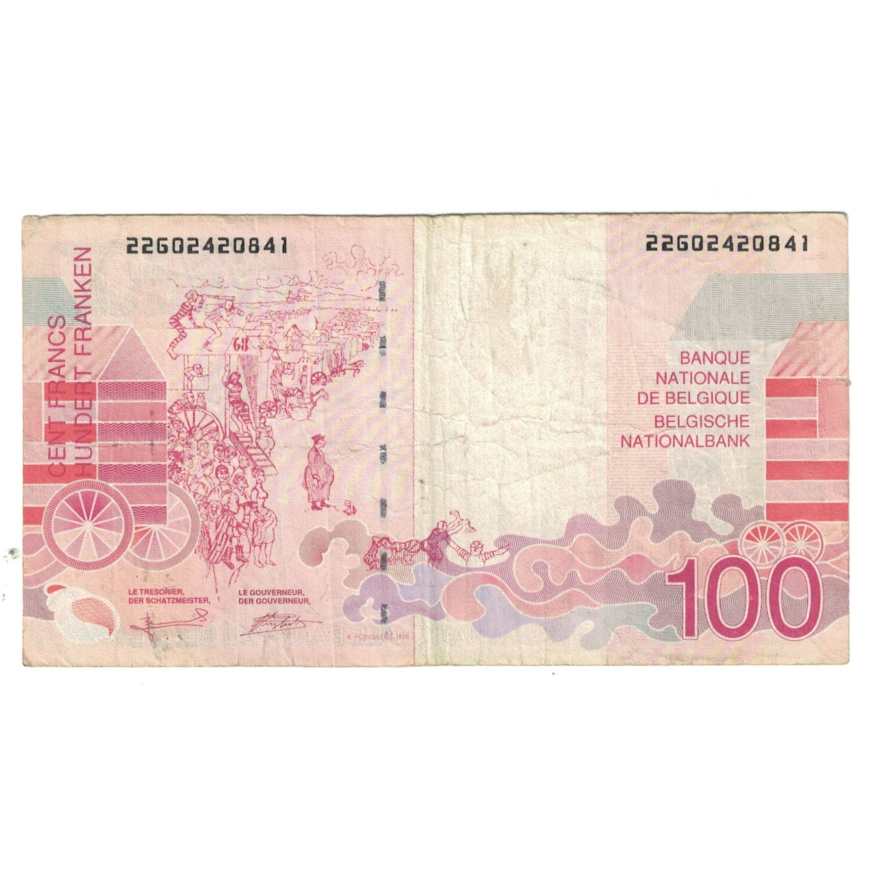 Geldschein, Belgien, 100 Francs, KM:147, SS