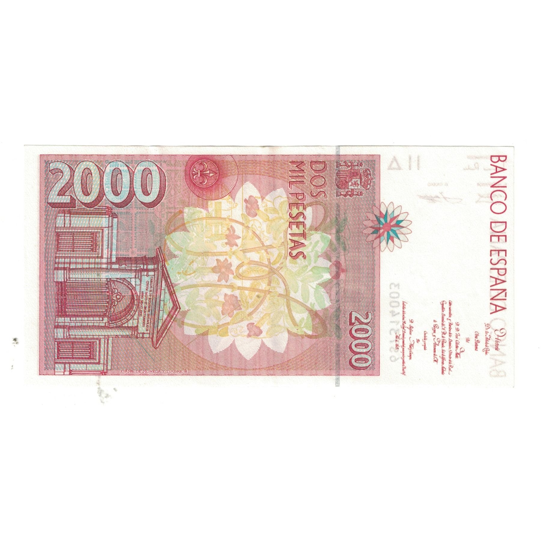Banknote, Spain, 2000 Pesetas, KM:164, AU(55-58)