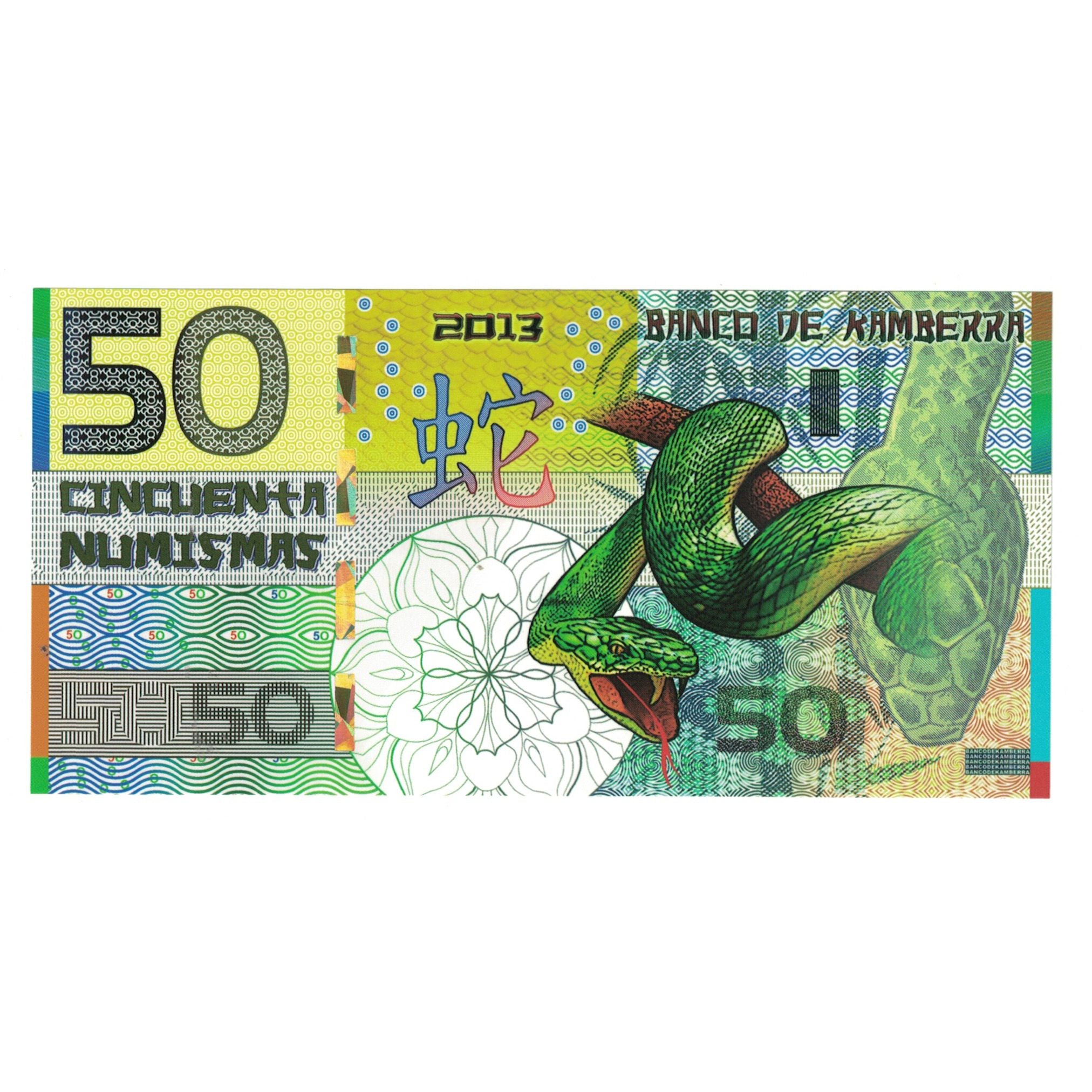 Nota, Austrália, Tourist Banknote, 2013, 50 dollars ,Colorful Plastic Banknote