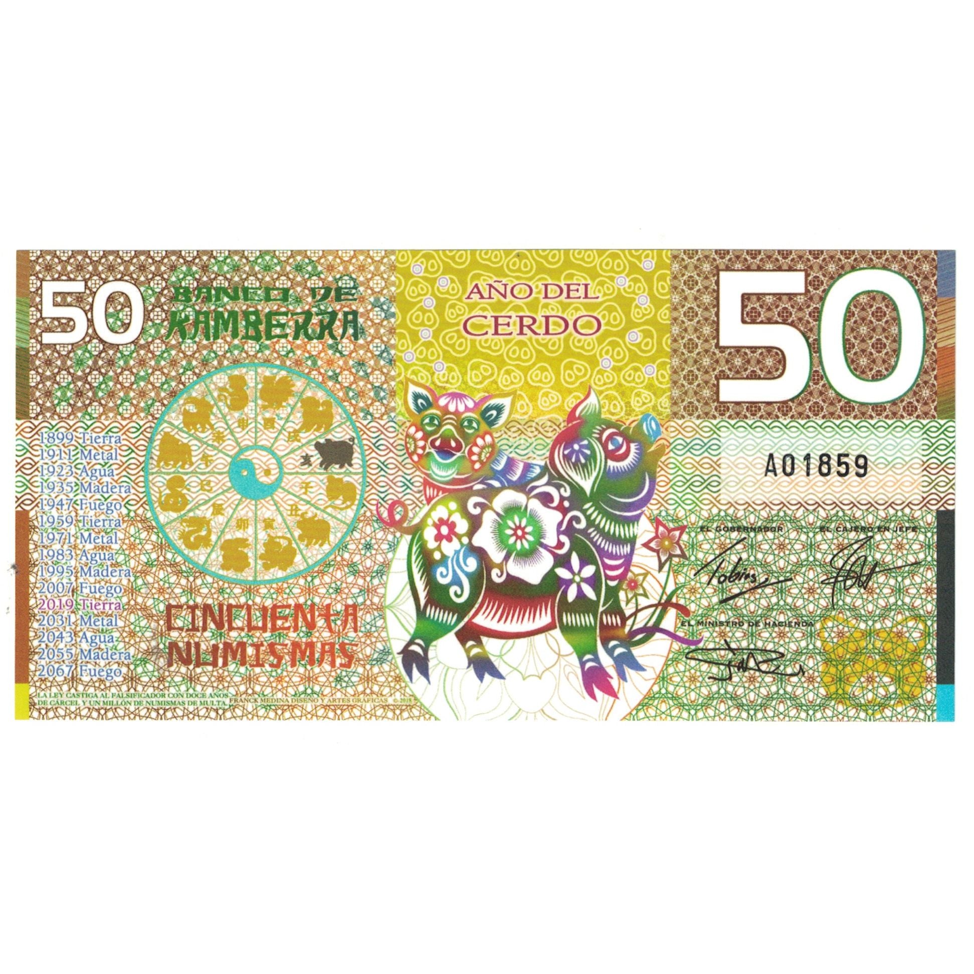 Banconote, Australia, Tourist Banknote, 2019, 50 dollars ,Colorful Plastic