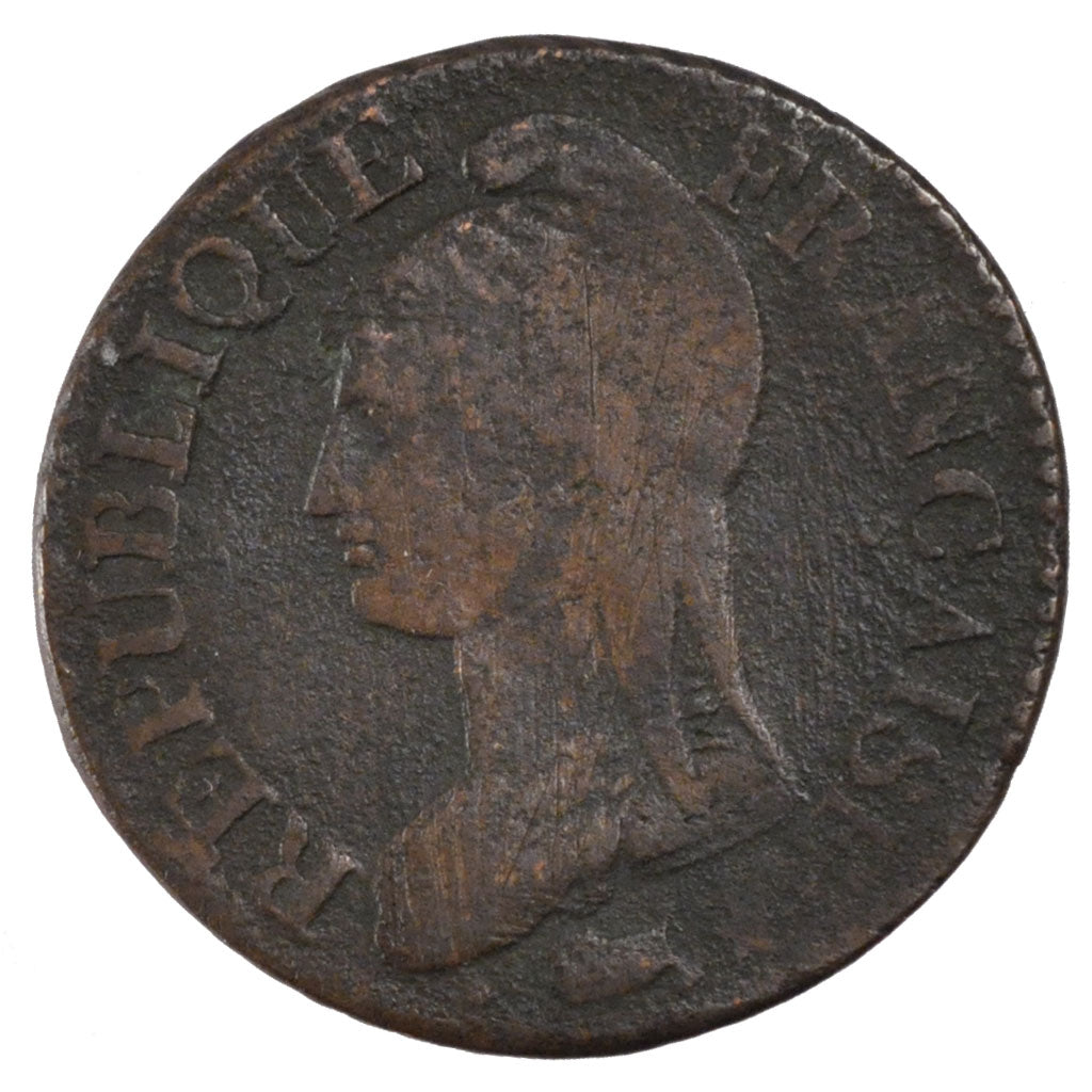 FRANCE, 5 Centimes, 1799, Lille, VF(20-25), Bronze, Gadoury #126a, 8.21
