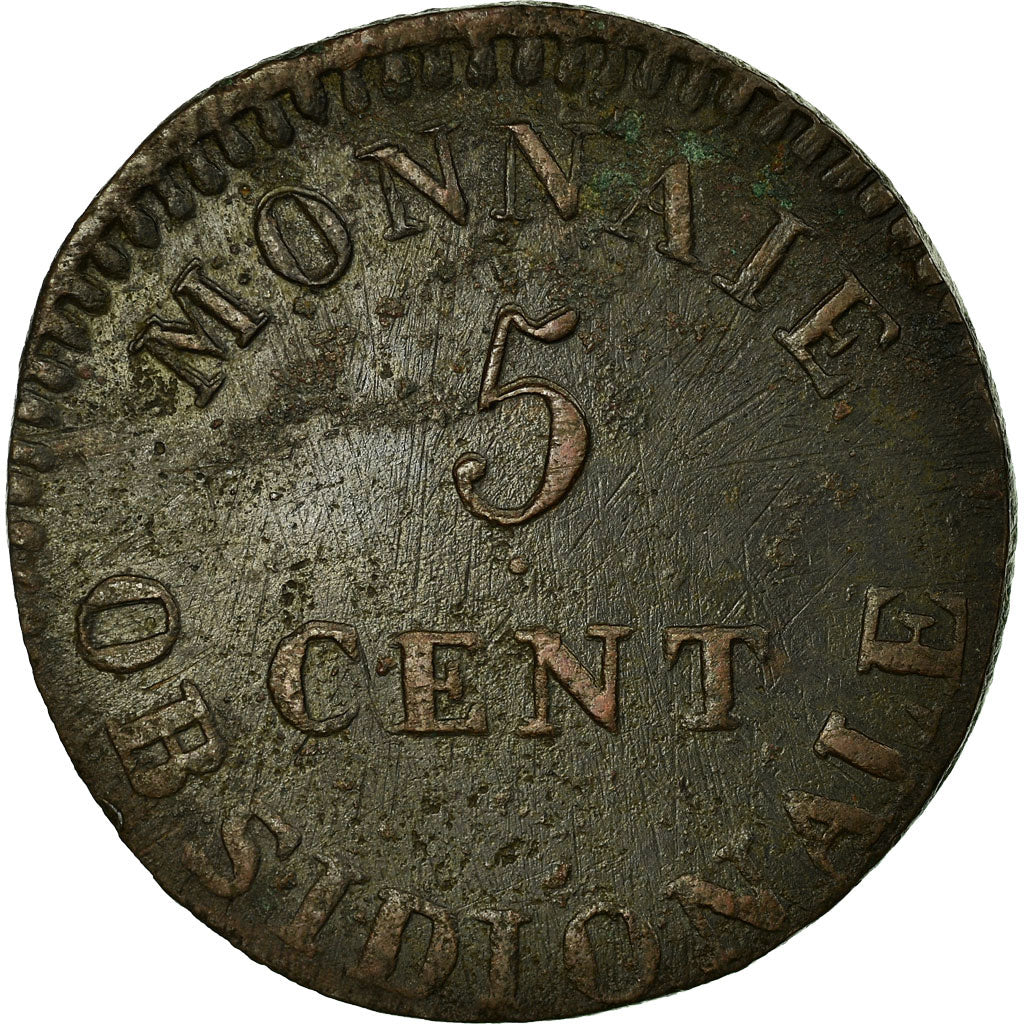 Coin, FRENCH STATES, ANTWERP, 5 Centimes, 1814, EF(40-45), Bronze, Gadoury:129a