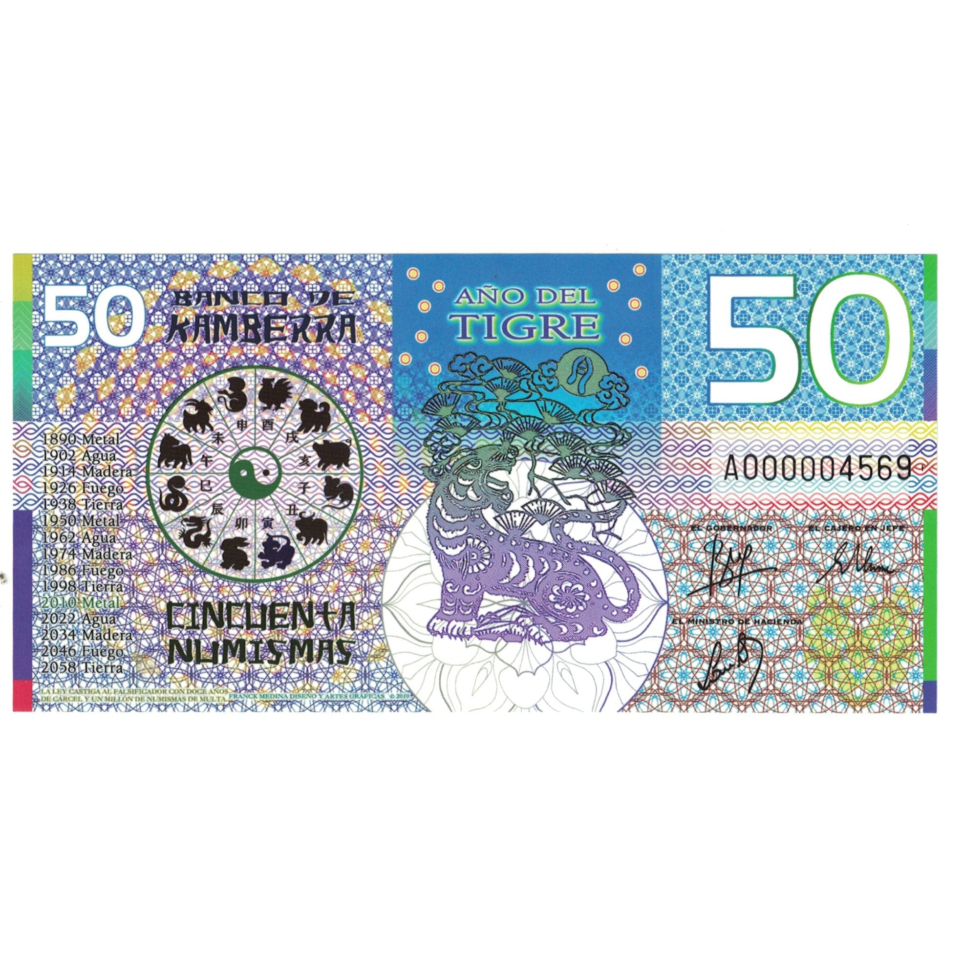 Nota, Austrália, Tourist Banknote, 2010, 50 dollars ,Colorful Plastic Banknote