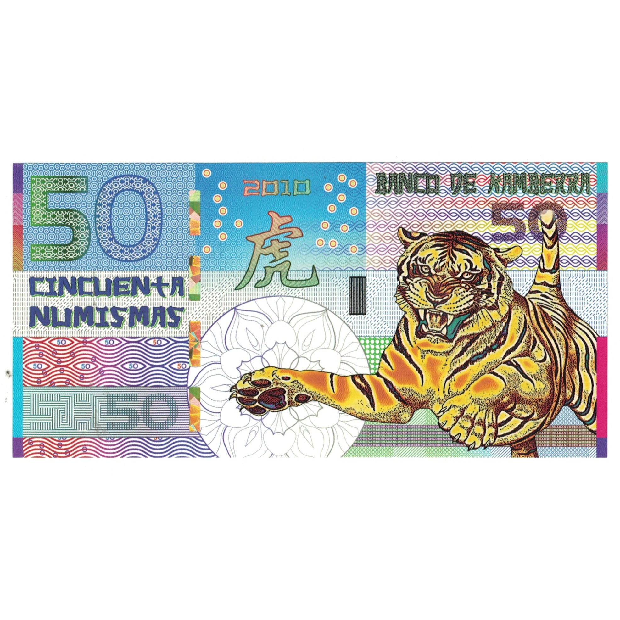 Nota, Austrália, Tourist Banknote, 2010, 50 dollars ,Colorful Plastic Banknote