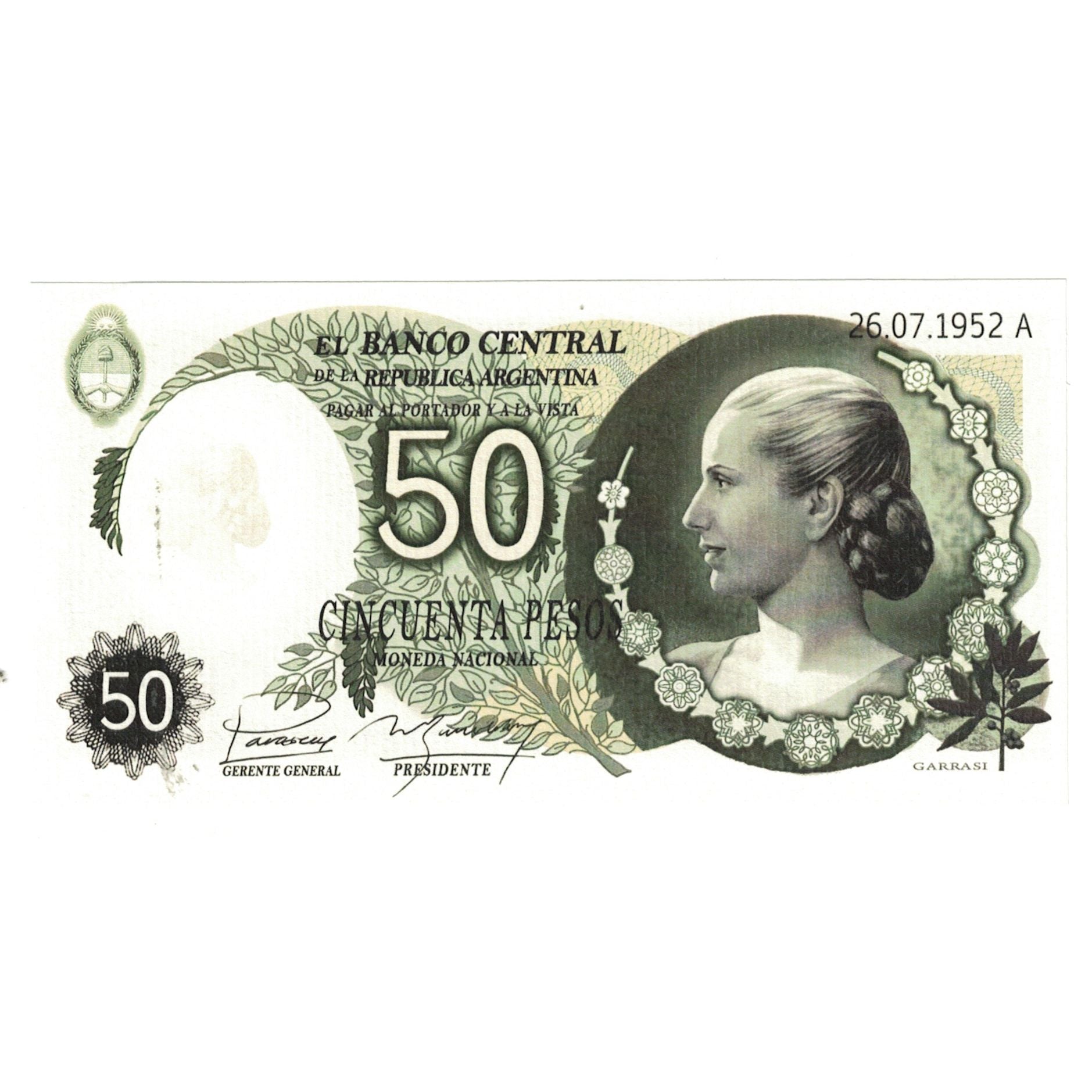 Billet, Argentine, 50 Pesos, 1952, 1952-07-26, TOURIST BANKNOTE, NEUF