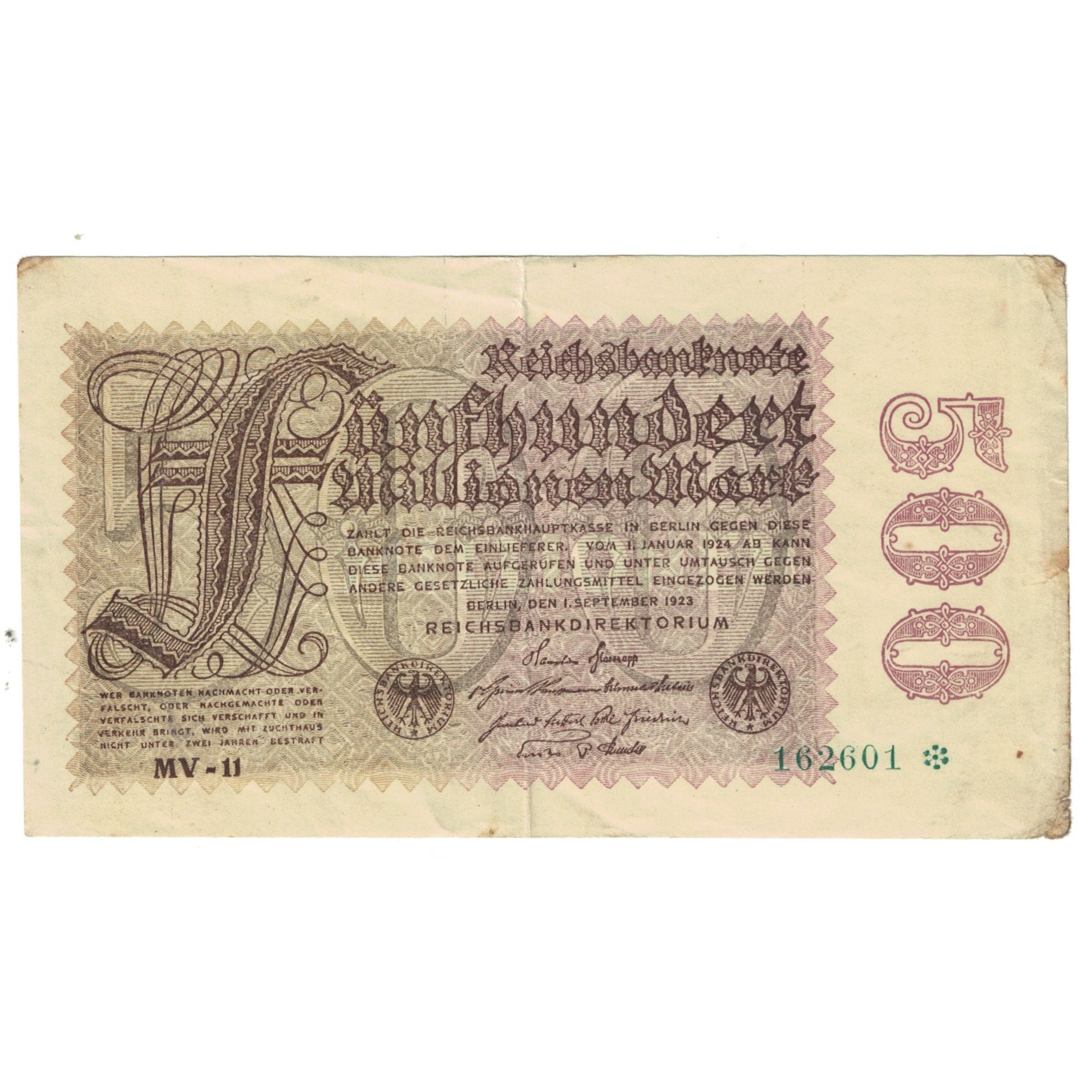 Banknote, Germany, 500 Millionen Mark, 1923, 1923-09-01, KM:110d, EF(40-45)