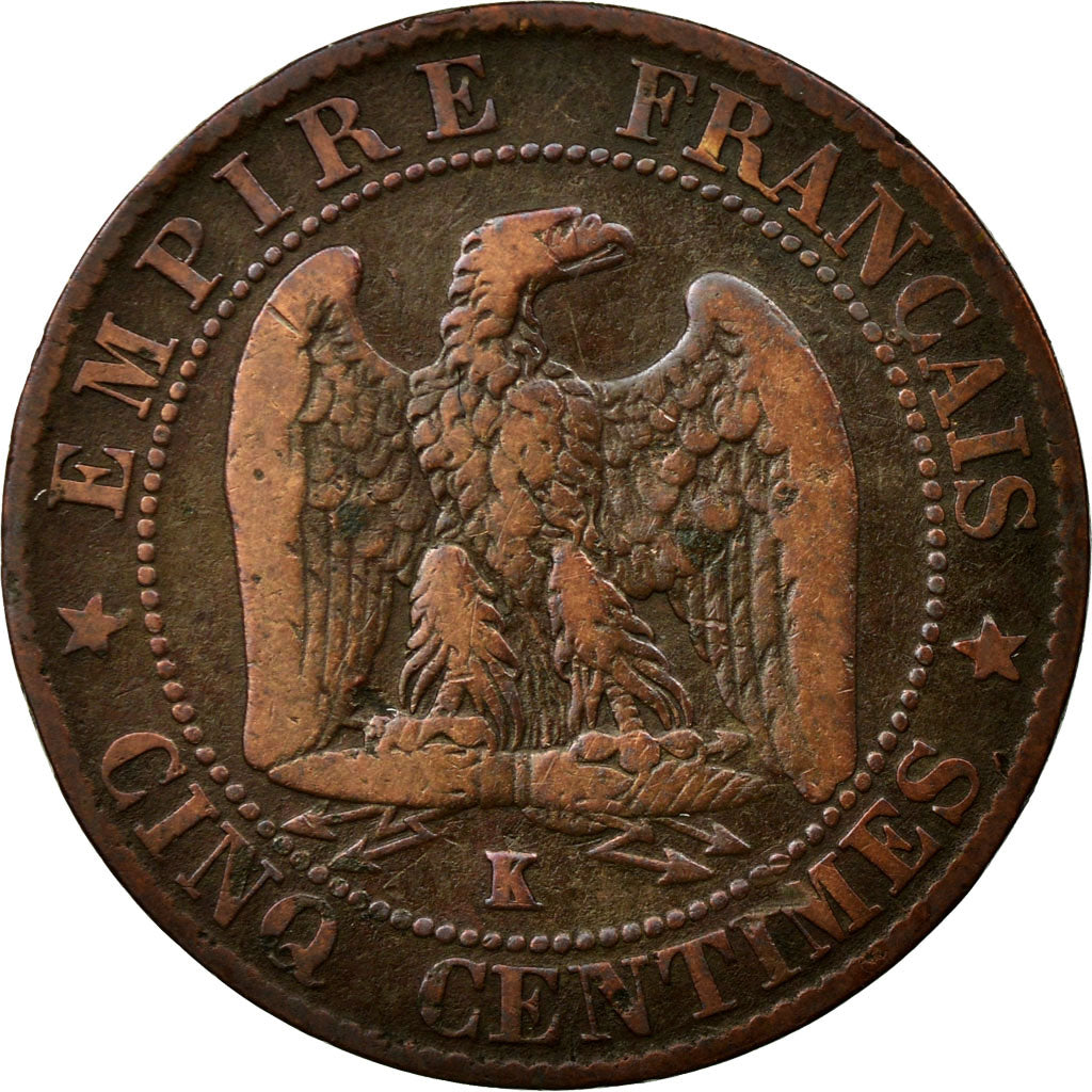 Moneta, Francia, Napoleon III, Napoléon III, 5 Centimes, 1857, Bordeaux, MB