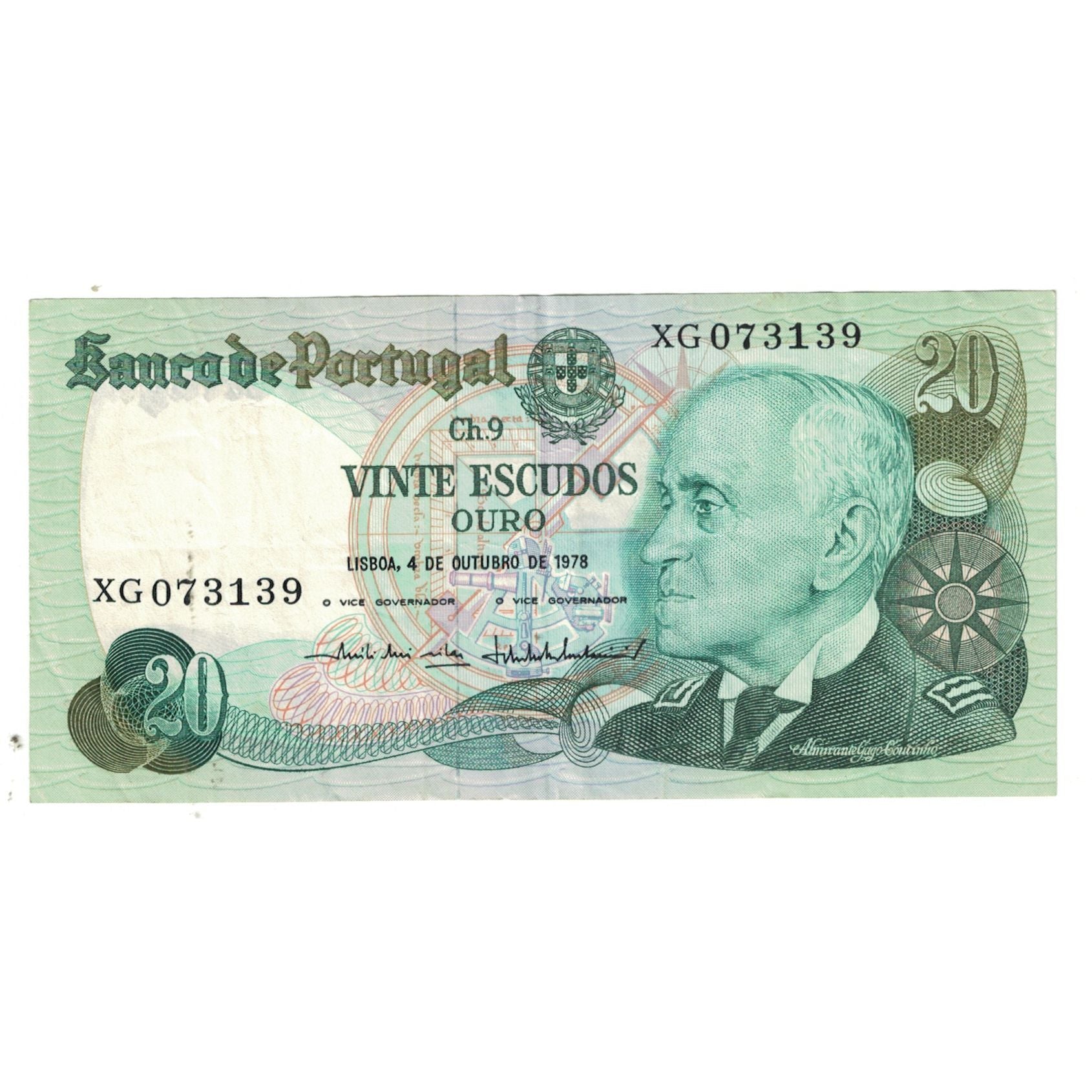 Billet, Portugal, 20 Escudos, 1978, 1978-09-13, KM:176a, SUP