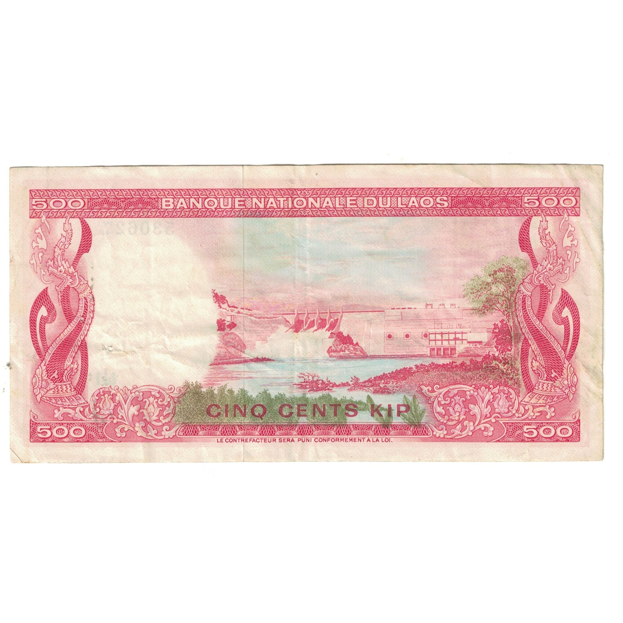 Banconote, Laos, 500 Kip, KM:17a, BB