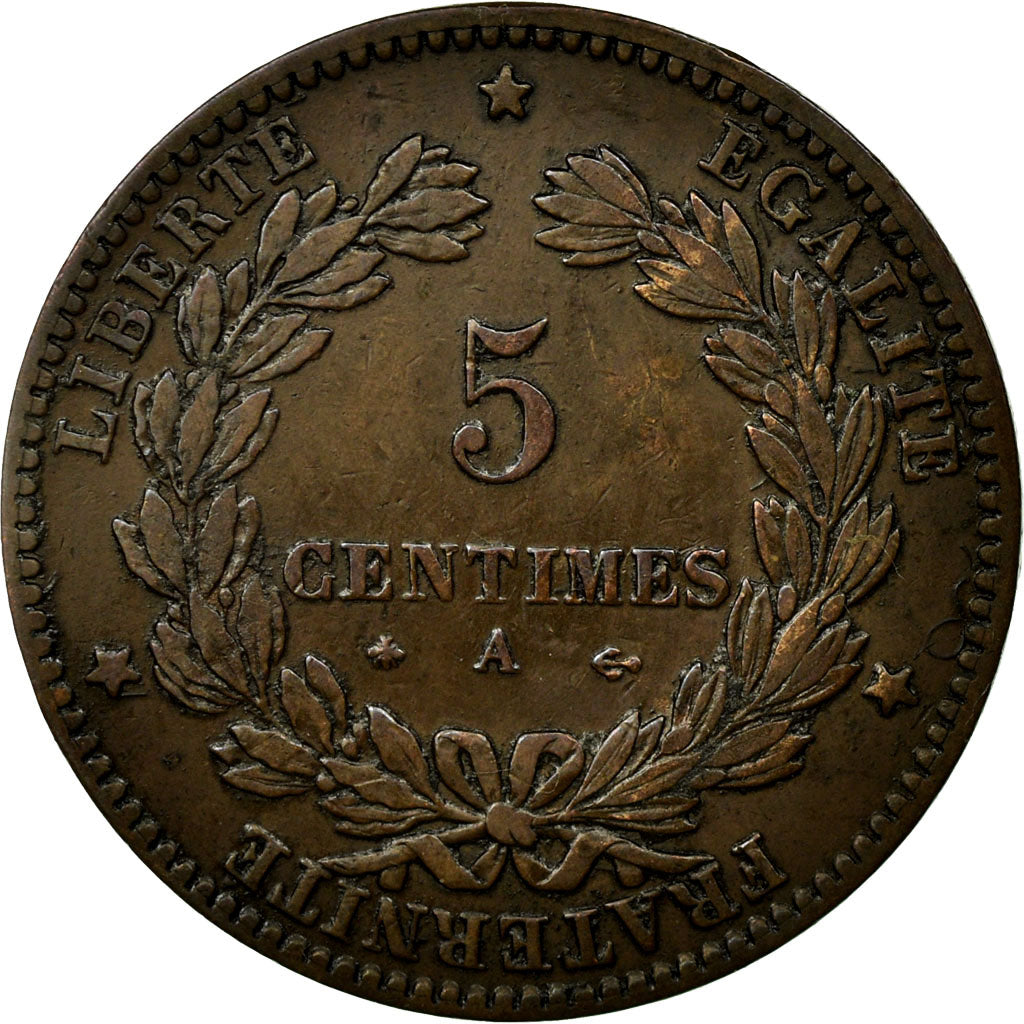 Coin, France, Cérès, 5 Centimes, 1874, Paris, EF(40-45), Bronze, Gadoury:157a