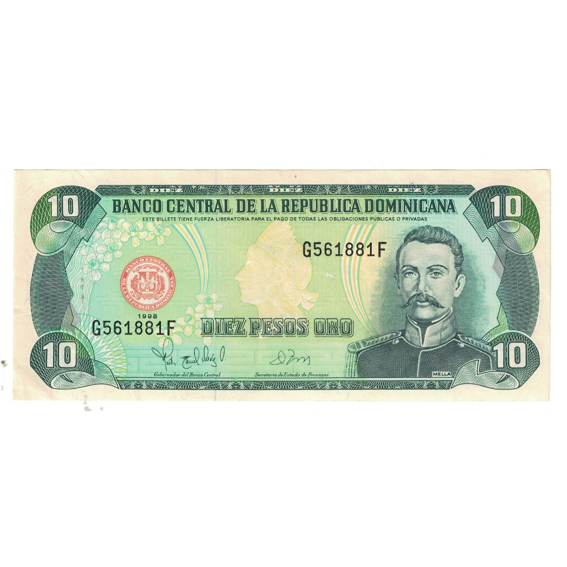 Banknote, Dominican Republic, 10 Pesos Oro, 1998, KM:119c, UNC(63)