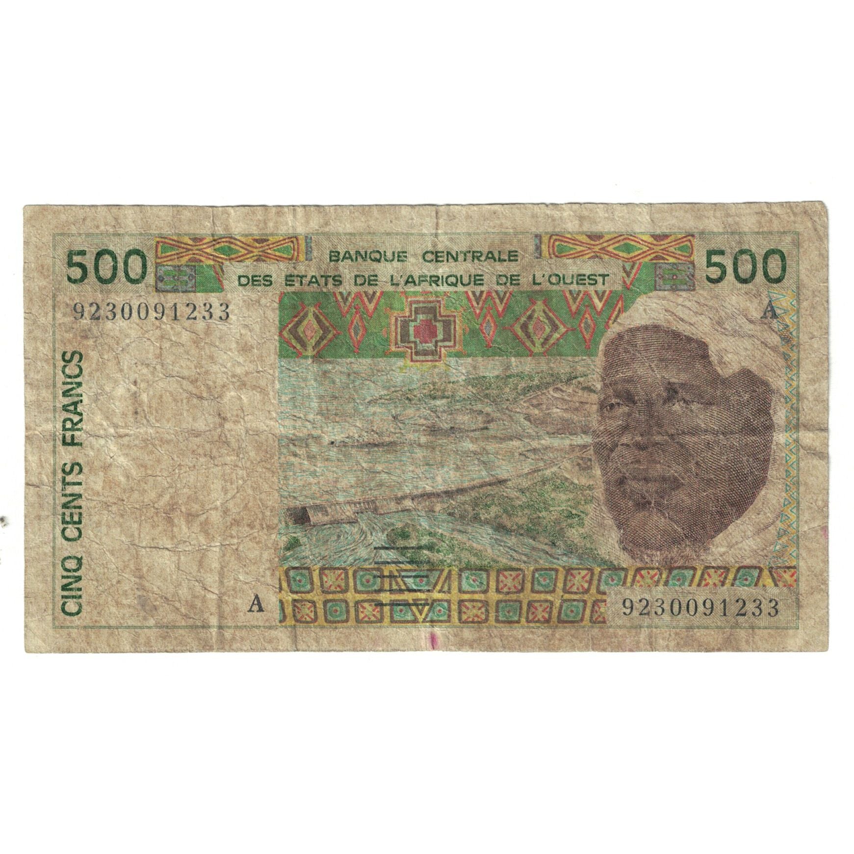 Banknote, West African States, 500 Francs, KM:710Kb, VF(20-25)