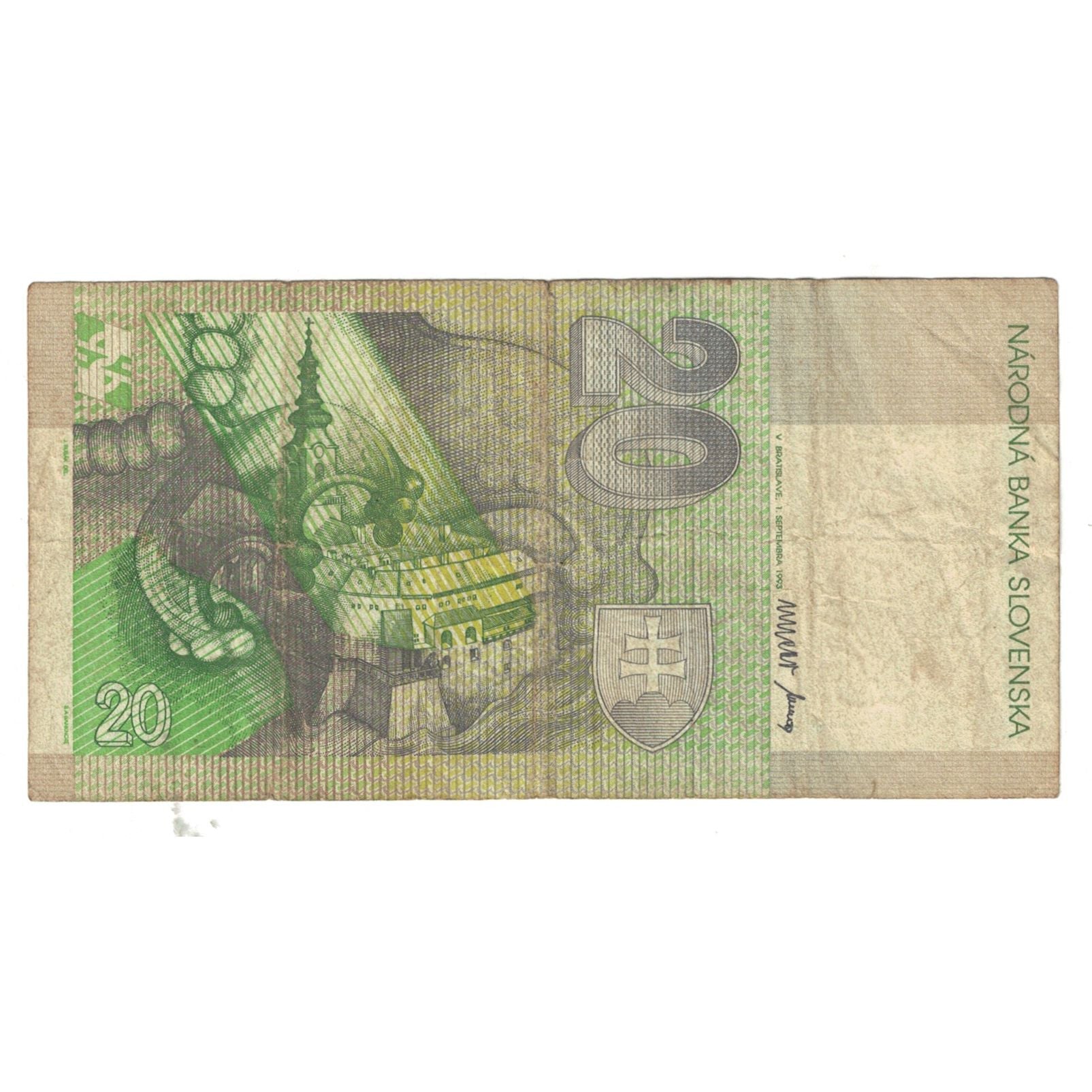 Banknote, Slovakia, 20 Korun, 1993, 1993-06-01, KM:20d, VF(20-25)