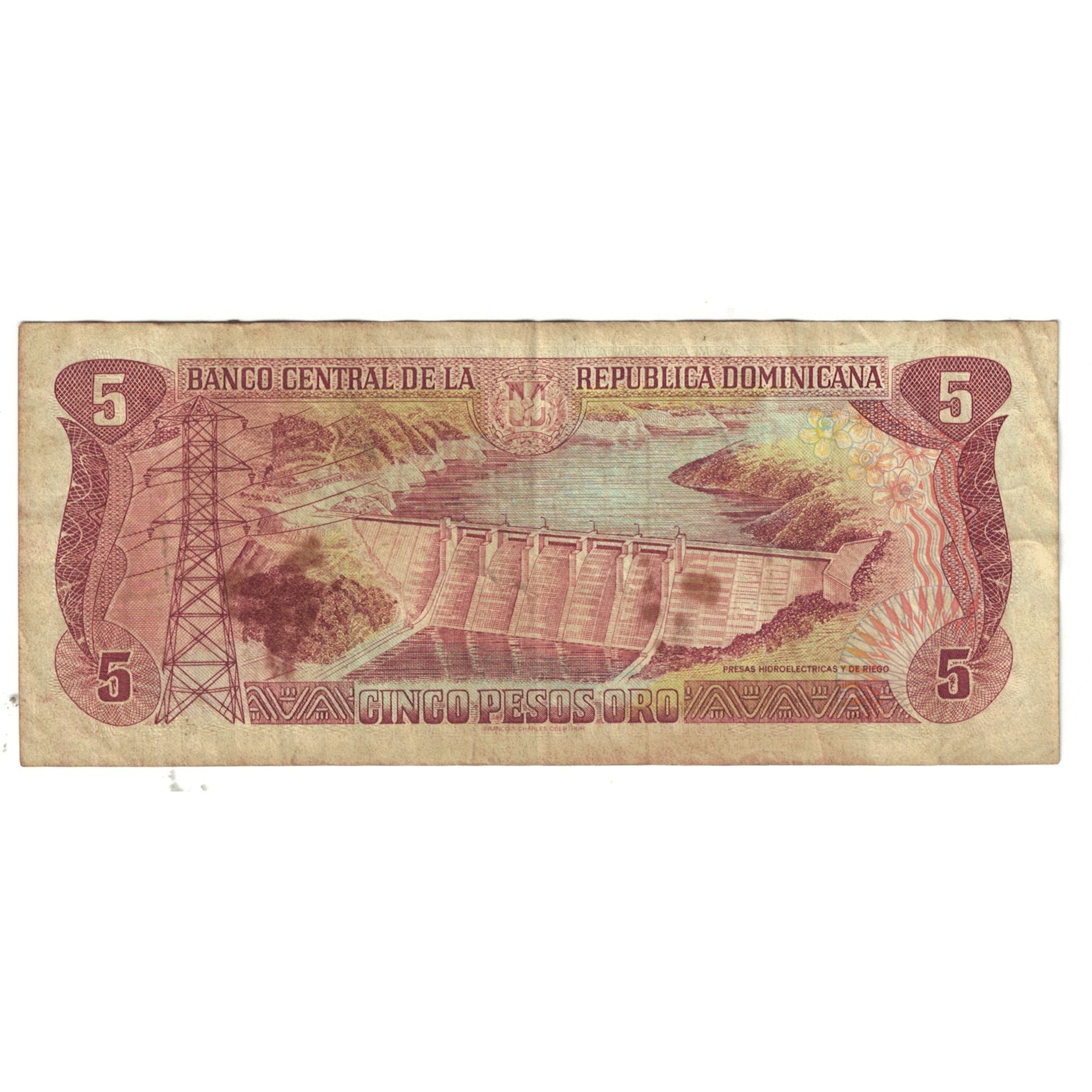 Banknote, Dominican Republic, 5 Pesos Oro, 1997, KM:131, VF(30-35)