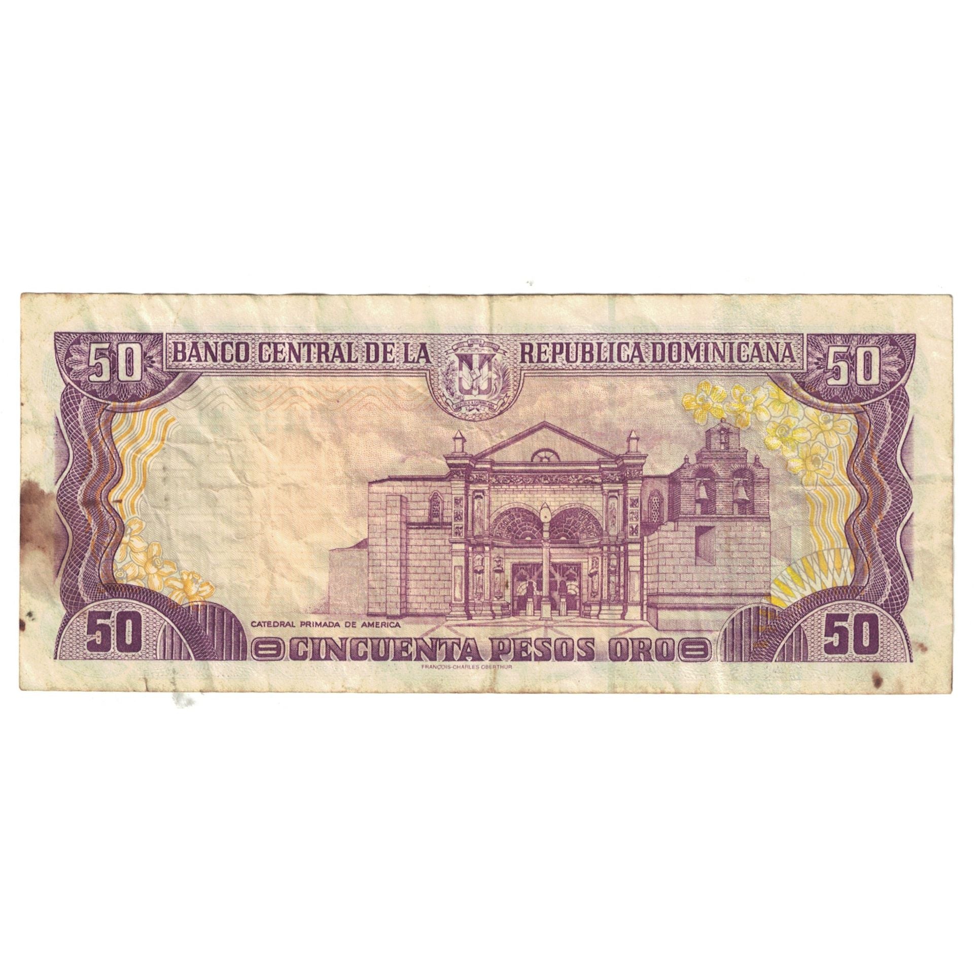 Billete, 50 Pesos Oro, 1997, República Dominicana, KM:135b, MBC