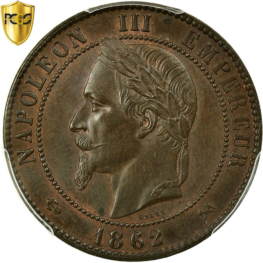 Coin, France, Napoleon III, Napoléon III, 10 Centimes, 1862, Bordeaux, PCGS